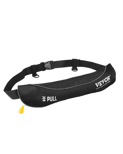 VEVOR Manual Inflatable Belt Pack for Adults, 105N Buoyancy, Over 80 Pounds and Up to 59 in Waist Adjustable, Inflatable PFD Waist for SUP Paddelboarding, Kayaking, Black (CO2 Cylinder Not Included) - CQJSYBHWDCQY5PRD7V0 - view 1