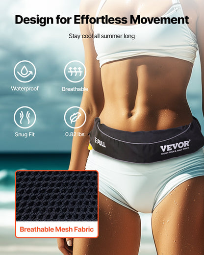 VEVOR Manual Inflatable Belt Pack for Adults, 105N Buoyancy, Over 80 Pounds and Up to 59 in Waist Adjustable, Inflatable PFD Waist for SUP Paddelboarding, Kayaking, Black (CO2 Cylinder Not Included) - CQJSYBHWDCQY5PRD7V0 - view 4