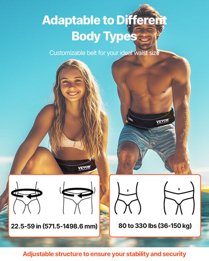 VEVOR Manual Inflatable Belt Pack for Adults, 105N Buoyancy, Over 80 Pounds and Up to 59 in Waist Adjustable, Inflatable PFD Waist for SUP Paddelboarding, Kayaking, Black (CO2 Cylinder Not Included) - CQJSYBHWDCQY5PRD7V0 - view 6