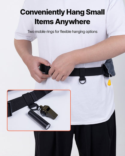 VEVOR Manual Inflatable Belt Pack for Adults, 105N Buoyancy, Over 80 Pounds and Up to 59 in Waist Adjustable, Inflatable PFD Waist for SUP Paddelboarding, Kayaking, Gray (CO2 Cylinder Not Included) - CQJSYBHWDCQYASYD8V0 - view 5