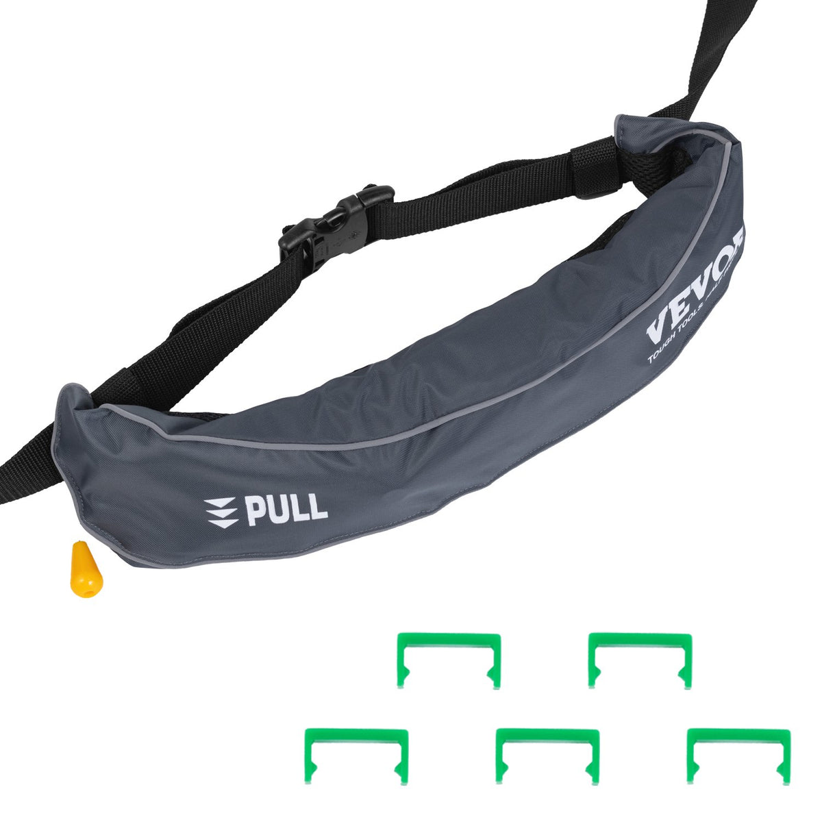 VEVOR Manual Inflatable Belt Pack for Adults, 105N Buoyancy, Over 80 Pounds and Up to 59 in Waist Adjustable, Inflatable PFD Waist for SUP Paddelboarding, Kayaking, Gray (CO2 Cylinder Not Included) - CQJSYBHWDCQYASYD8V0 - view 10