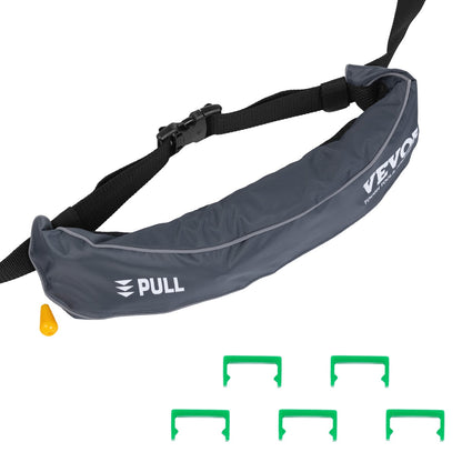 VEVOR Manual Inflatable Belt Pack for Adults, 105N Buoyancy, Over 80 Pounds and Up to 59 in Waist Adjustable, Inflatable PFD Waist for SUP Paddelboarding, Kayaking, Gray (CO2 Cylinder Not Included) - CQJSYBHWDCQYASYD8V0 - view 10