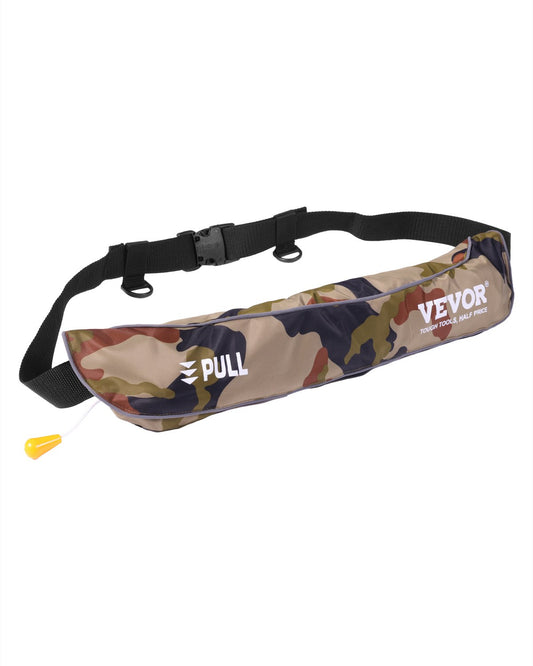 VEVOR Manual Inflatable Belt Pack for Adults, 105N Buoyancy, Over 80 Pounds and Up to 59 in Waist Adjustable, Inflatable PFD Waist for SUP Paddelboarding, Kayaking, Green (CO2 Cylinder Not Included) - CQJSYBHWDCQYJ7VMAV0 - view 1