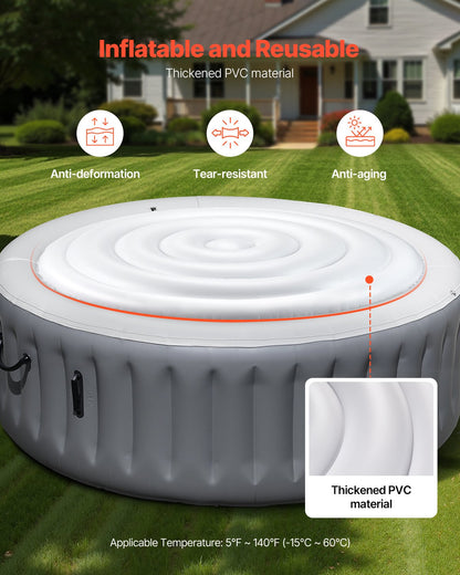 VEVOR Inflatable Hot Tub Cover, 5.4 Ft Round Hot Tub Cover Protector, Insulated Spa Covers for Inflatable Hottub, Weatherproof and Waterproof Energy Saving Lid for Outdoor Use, White - CQKRSYGGYXL68WLXJ001V0 - view 4
