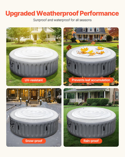 VEVOR Inflatable Hot Tub Cover, 5.4 Ft Round Hot Tub Cover Protector, Insulated Spa Covers for Inflatable Hottub, Weatherproof and Waterproof Energy Saving Lid for Outdoor Use, White - CQKRSYGGYXL68WLXJ001V0 - view 5