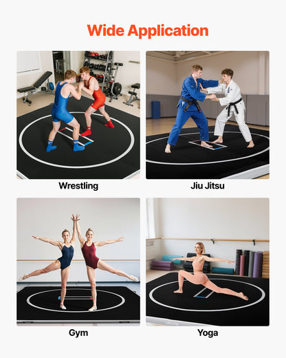 VEVOR 10x10 ft Wrestling Mat Inflatable, Martial Arts Thick Mat for Home Gym Exercise, PVC Foldable Training Mats with Circles and 600W Air Pump, for Gymnastics, Tatami, Jiu Jitsu BJJ MMA Judo, Black - CQKSJD1010FTD23G0001V1 - view 8