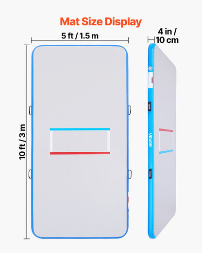 VEVOR 10x5 ft Wrestling Mat Inflatable, Martial Arts Thick Mat for Outdoor Indoor Home Gym Exercise, PVC Foldable Training Mats with 600W Air Pump, for Gymnastics Tatami Jiu Jitsu BJJ MMA Judo, Gray - CQKSJD105FTLDRECN001V1 - view 3