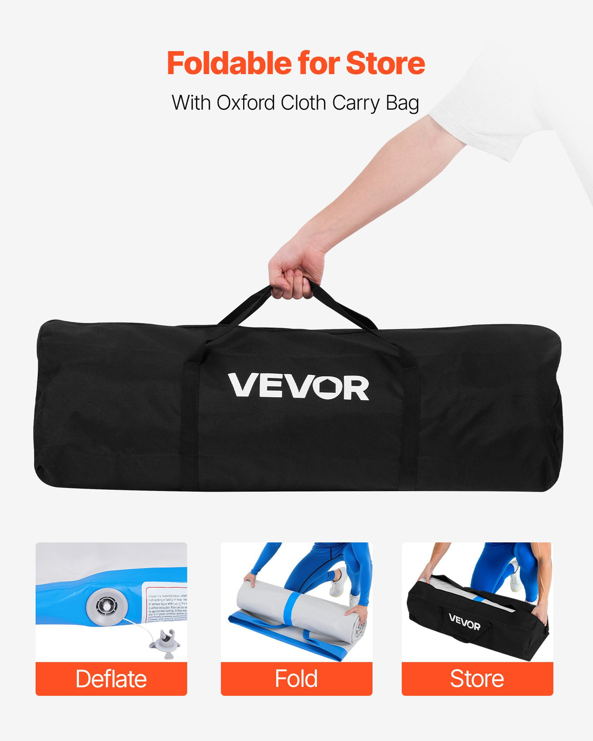 VEVOR 10x5 ft Wrestling Mat Inflatable, Martial Arts Thick Mat for Outdoor Indoor Home Gym Exercise, PVC Foldable Training Mats with 600W Air Pump, for Gymnastics Tatami Jiu Jitsu BJJ MMA Judo, Gray - CQKSJD105FTLDRECN001V1 - view 6