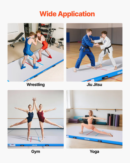 VEVOR 10x5 ft Wrestling Mat Inflatable, Martial Arts Thick Mat for Outdoor Indoor Home Gym Exercise, PVC Foldable Training Mats with 600W Air Pump, for Gymnastics Tatami Jiu Jitsu BJJ MMA Judo, Gray - CQKSJD105FTLDRECN001V1 - view 8