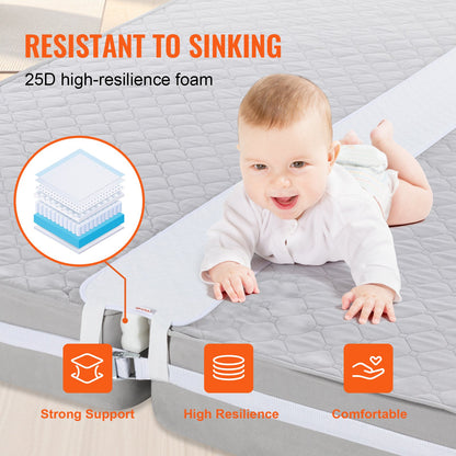 VEVOR Bed Bridge, King Bed Converter Kit, Split King Gap Filler for Adjustable Bed Mattress Connector Mattress Gap Filler with Heavy Duty Metal Buckle Strap 25D Memory Foam (75" L x 10" W) - CQL75W10INCH8JTJSV0 - view 7
