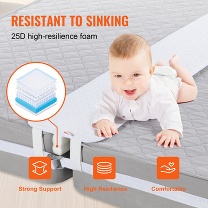 VEVOR Bed Bridge, King Bed Converter Kit, Split King Gap Filler for Adjustable Bed Mattress Connector Mattress Gap Filler with Heavy Duty Metal Buckle Strap 25D Memory Foam (75"L x 12"W) - CQL75W12INCHH4PYHV0 - view 7