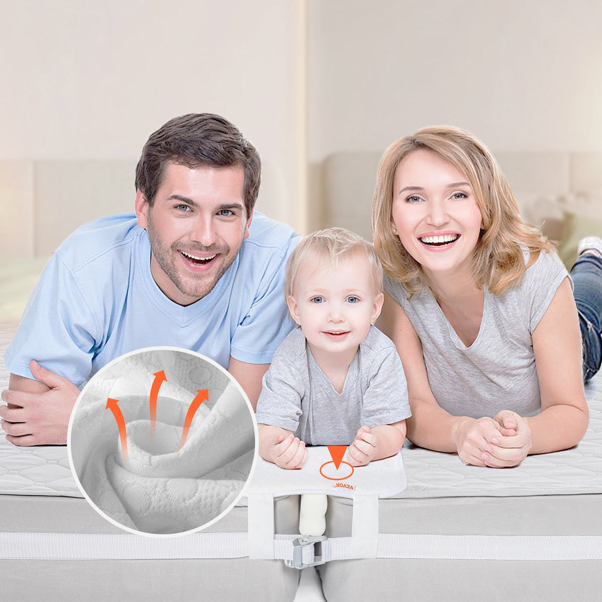 VEVOR Bed Bridge, King Bed Converter Kit, Split King Gap Filler for Adjustable Bed Mattress Connector Mattress Gap Filler with Heavy Duty Metal Buckle Strap 25D Memory Foam (75"L x 12"W) - CQL75W12INCHH4PYHV0 - view 9