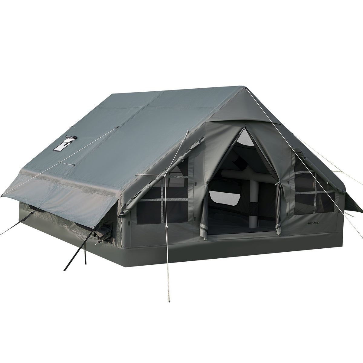 VEVOR Inflatable Tent for Camping 5-8 Person Blow Up Tent with Hand Pump, for Family Outdoor Glamping, Waterproof 420D Oxford, Easy Setup Air House with Skylight, Stove Jack, Mesh Windows & Carry Bag - CQSMGBLS12WTP1N4K001V0 - view 10