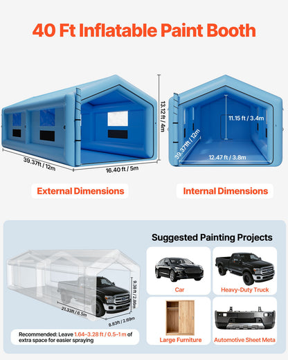 VEVOR Inflatable Paint Booth - Select Your Configuration - CQSPQF1254MLURRX0001V1 - view 2