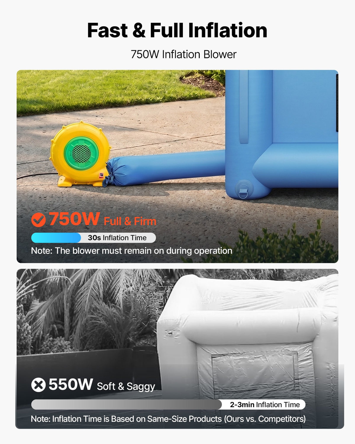 VEVOR Inflatable Paint Booth, 13 x 10 x 9 ft, Portable Spray Booth with 750W Powerful Blower and Large Filter Cotton, Arched Roof Blow Up Painting Tent for Bike, Motorcycle, and Furniture, Blue - CQSPQF13109FM3WJA001V1 - view 6