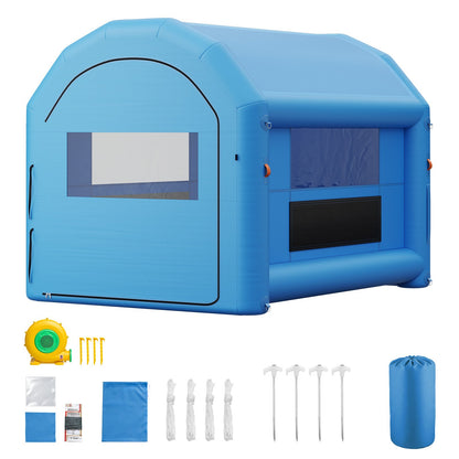VEVOR Inflatable Paint Booth, 13 x 10 x 9 ft, Portable Spray Booth with 750W Powerful Blower and Large Filter Cotton, Arched Roof Blow Up Painting Tent for Bike, Motorcycle, and Furniture, Blue - CQSPQF13109FM3WJA001V1 - view 10
