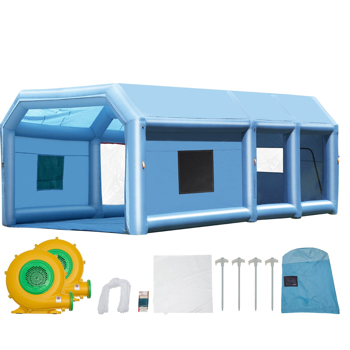 VEVOR Inflatable Paint Booth, 23 x 13.1 x 9 ft Inflatable Spray Booth, with 750W+480W Powerful Blowers and Air Filter System, Large Motorcycle, Portable Car Paint Booth for Small Truck, Midsize SUV - CQSPQFLSKCGLKCDG9V1 - view 10