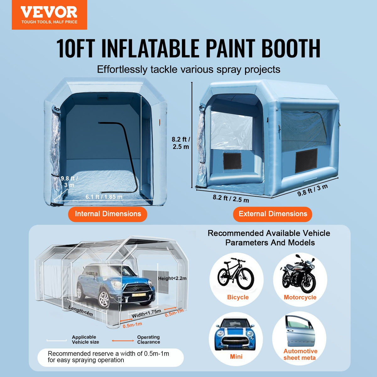 VEVOR Inflatable Paint Booth - Select Your Configuration - CQSPQFLSKCGLKNDD2V1 - view 2