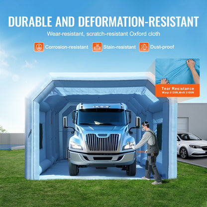 VEVOR Inflatable Paint Booth, 29.5 x 15.7 x 11.8 ft Inflatable Spray Booth, with 950W+750W Powerful Blowers and Air Filter System, Portable Car Paint Booth for Large Truck, Large Van, Large Machinery - CQSPQFLSKCGLKV62LV1 - view 5