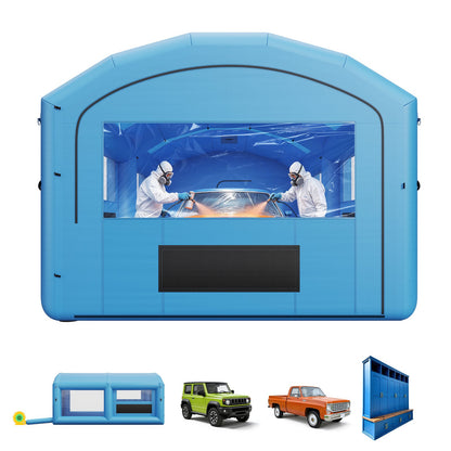 VEVOR Inflatable Paint Booth, 21 x 13 x 10 ft, Portable Spray Booth with 1100W Powerful Blower and Large Filter Cotton, Arched Roof Blow Up Painting Tent for Mid-Size Pickup Truck, Large Furniture - CQSPQFWGJF214XKOX001V1 - view 1