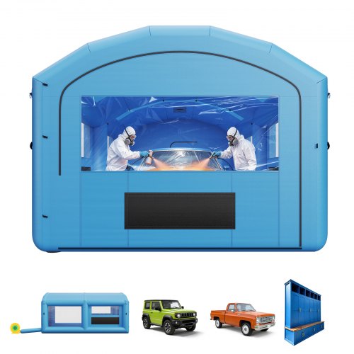 VEVOR Inflatable Paint Booth, 21 x 13 x 10 ft, Portable Spray Booth with 1100W Powerful Blower and Large Filter Cotton, Arched Roof Blow Up Painting Tent for Mid-Size Pickup Truck, Large Furniture - CQSPQFWGJF214XKOX001V1 - view 2