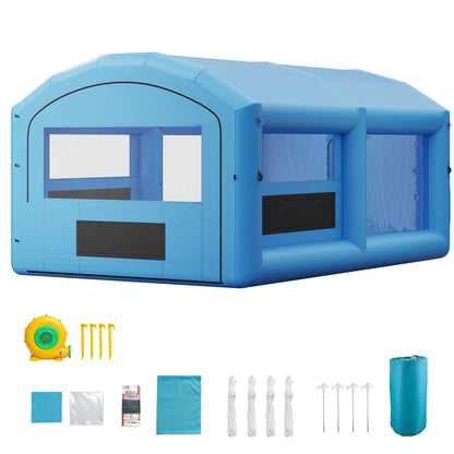VEVOR Inflatable Paint Booth, 21 x 13 x 10 ft, Portable Spray Booth with 1100W Powerful Blower and Large Filter Cotton, Arched Roof Blow Up Painting Tent for Mid-Size Pickup Truck, Large Furniture - CQSPQFWGJF214XKOX001V1 - view 10