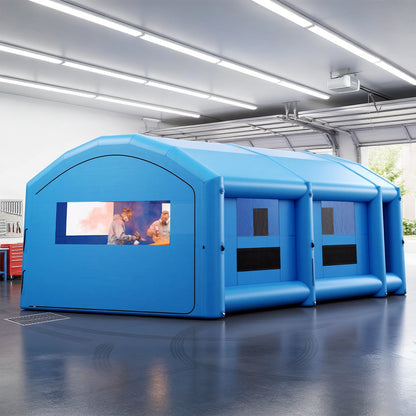 VEVOR Inflatable Paint Booth, 33 x 20 x 13 ft, Portable Spray Booth with 950W+1100W Blowers, Large Filter Cotton, Changing Area, Arched Roof Painting Tent for Full-Size Pickup Truck, Small Speedboat - CQSPQFYGJF3394QHS001V1 - view 9
