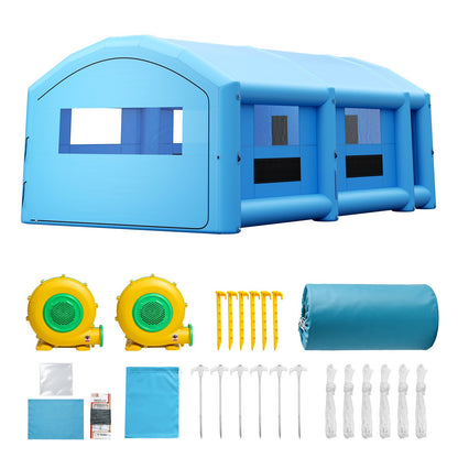 VEVOR Inflatable Paint Booth, 33 x 20 x 13 ft, Portable Spray Booth with 950W+1100W Blowers, Large Filter Cotton, Changing Area, Arched Roof Painting Tent for Full-Size Pickup Truck, Small Speedboat - CQSPQFYGJF3394QHS001V1 - view 10