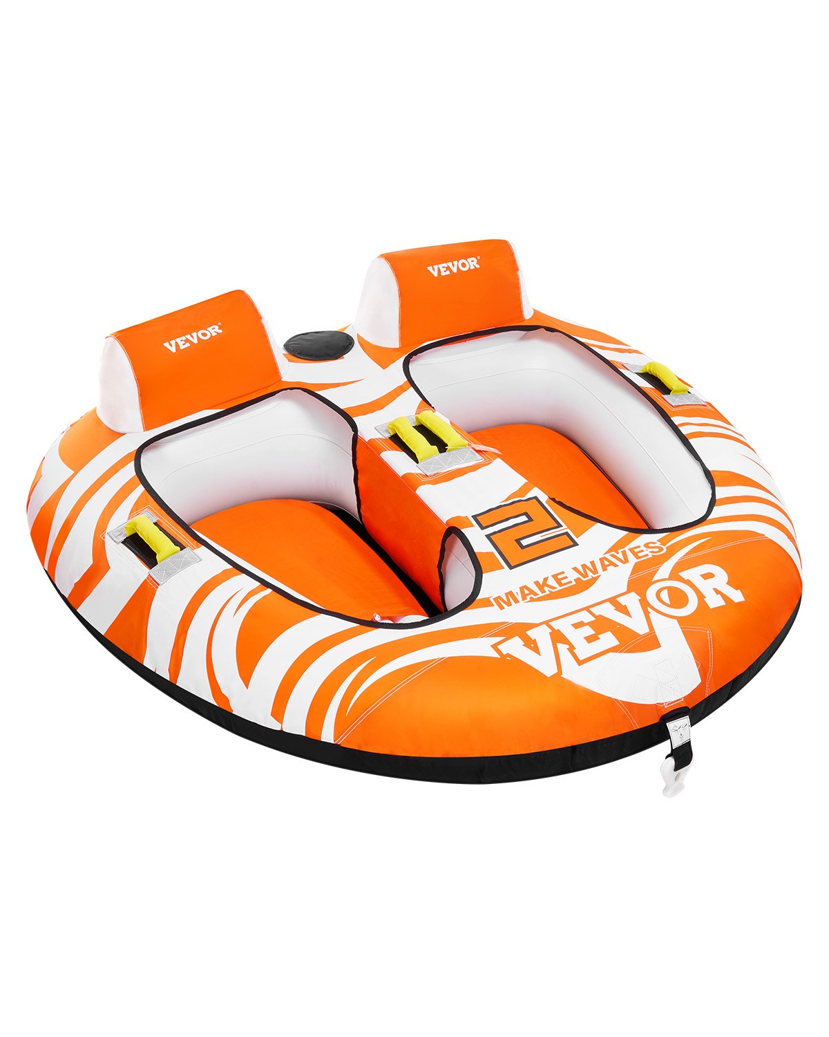 VEVOR Towable Tubes for Boating 2 Person, Inflatable Boat Tubes and Towables with 2 Cockpits, 340lbs Water Sport Tubes for Boat to Pull - with 840D Full Nylon Cover, Padded Grab Handles & Safety Valve - CQTL2MTT2R00JOEO4V0 - view 1