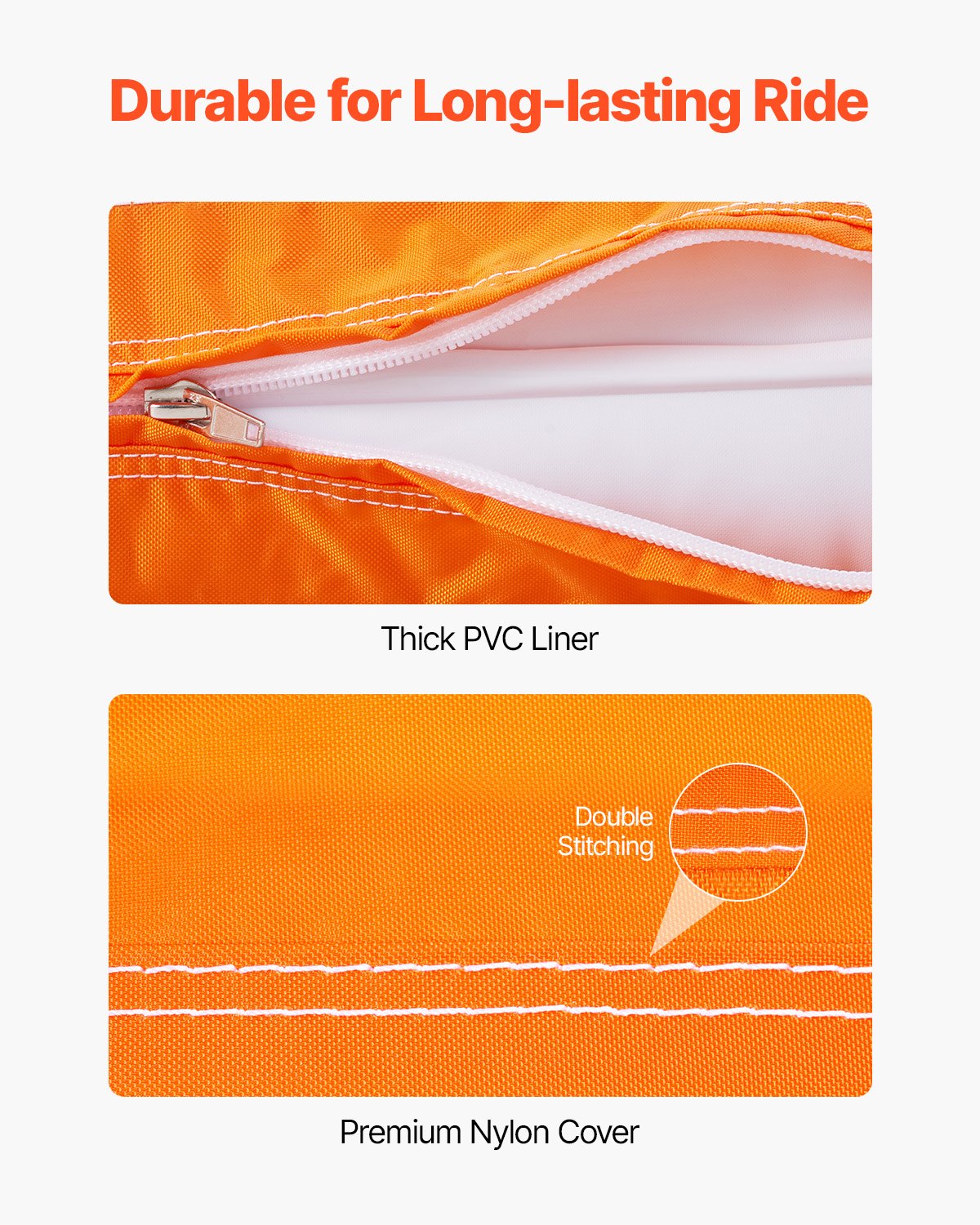 VEVOR Towable Tubes for Boating, 1-2 Riders Inflatable Towable Tube for Boat to Pull, 340lbs Capacity Boat Tubes and Towables for Water Sports - with Fins, Double-Stitched Nylon Cover & Padded Handles - CQTL2PDDX2R0W0X83V0 - view 4