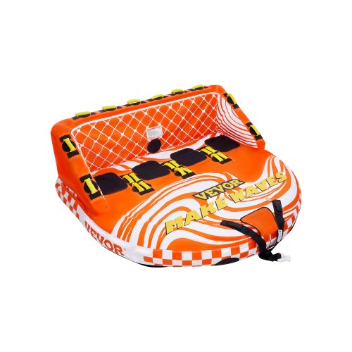 VEVOR Towable Tube for Boating, 1-4 Riders Inflatable Boat Tubes and Towables, 680lbs Water Sport Towable Tube for Boat to Pull - with Full Nylon Cover, 22 Grab Handles, Dual Tow Points & Safety Valve - CQTL2SFDX4R0TI58EV0 - view 2