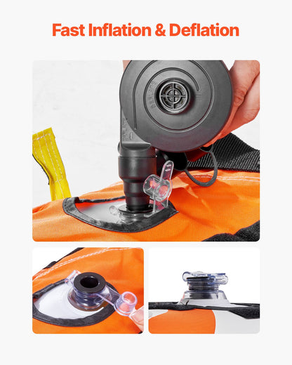 VEVOR Towable Tube for Boating, 1-4 Riders Inflatable Boat Tubes and Towables, 680lbs Water Sport Towable Tube for Boat to Pull - with Full Nylon Cover, 22 Grab Handles, Dual Tow Points & Safety Valve - CQTL2SFDX4R0TI58EV0 - view 5