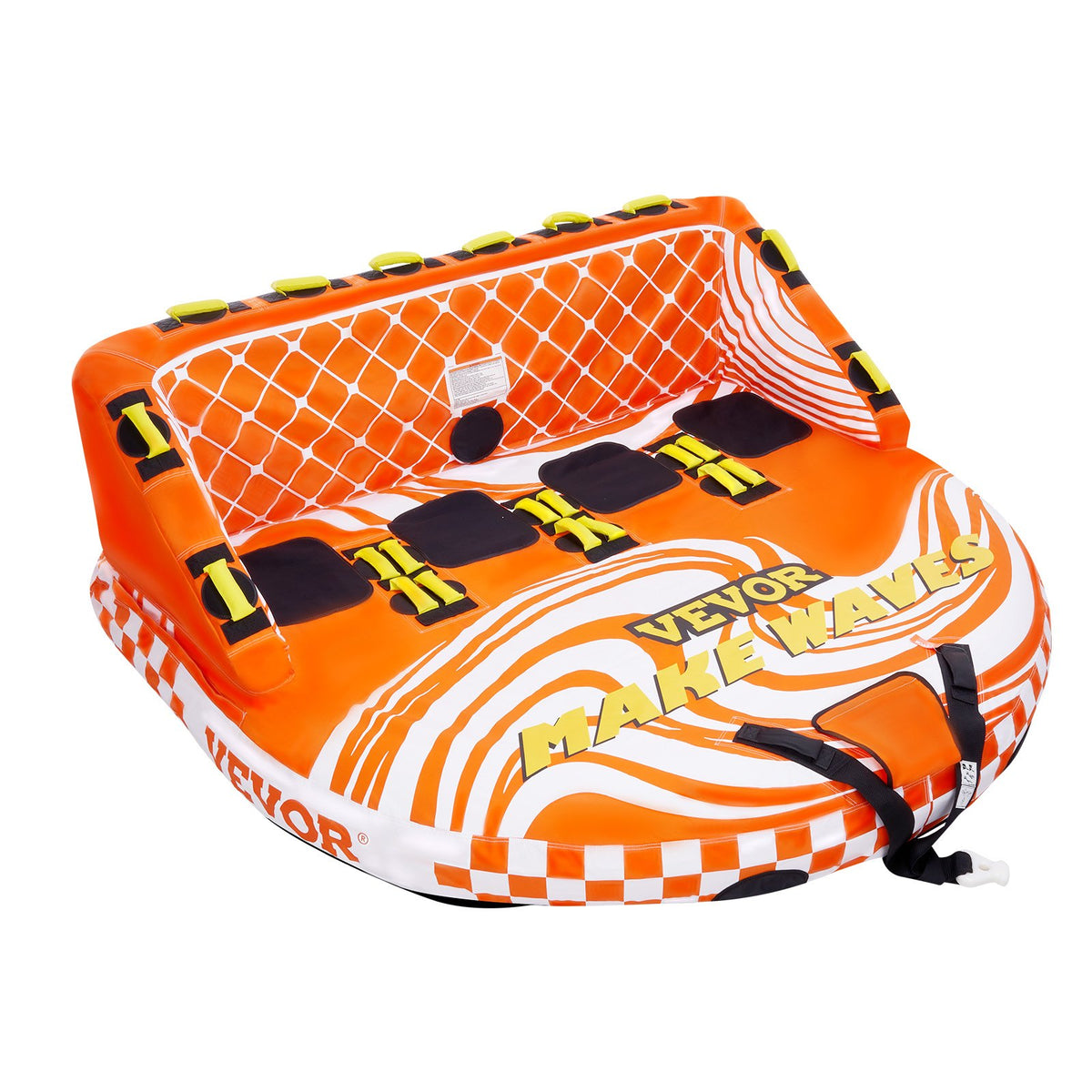 VEVOR Towable Tube for Boating, 1-4 Riders Inflatable Boat Tubes and Towables, 680lbs Water Sport Towable Tube for Boat to Pull - with Full Nylon Cover, 22 Grab Handles, Dual Tow Points & Safety Valve - CQTL2SFDX4R0TI58EV0 - view 10