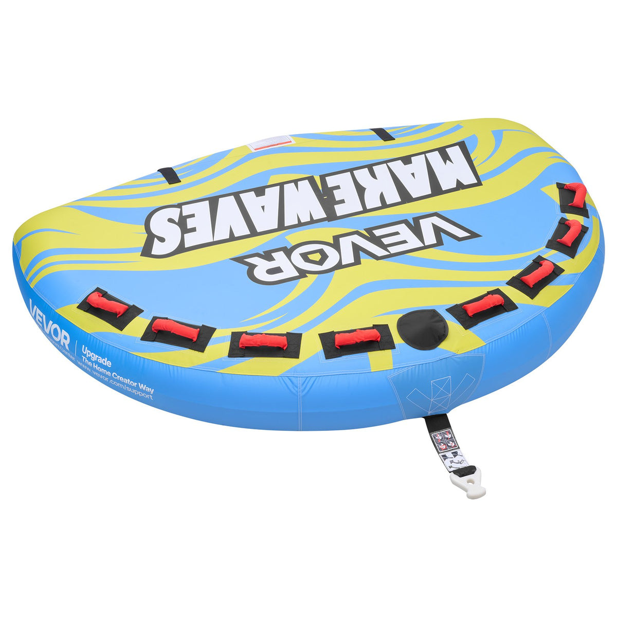 VEVOR Towable Tube for Boating, 4 Riders Inflatable Boat Tubes and Towables, 680 lbs Capacity Water Sport Towable Tube for Boat to Pull - with Fins, Full Nylon Cover, Padded Handles & Safety Valve - CQTL3PDDX4RLW7LSO001V0 - view 1