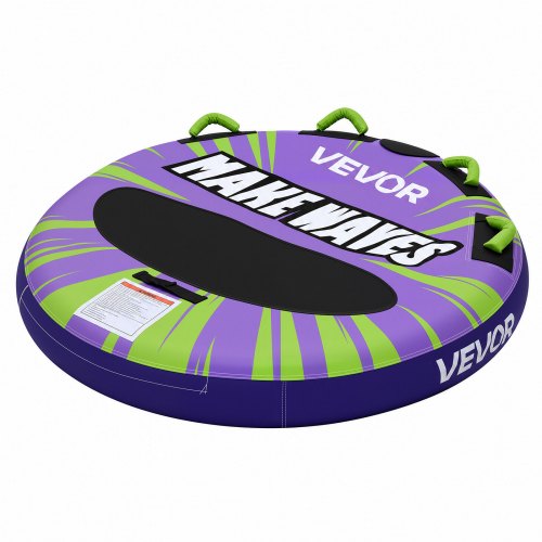 VEVOR Towable Tubes for Boating, 2-Rider Inflatable Boat Tubes and Towables, 340lbs Capacity Water Sport Tube for Boat to Pull - with Anti-Slip Pad, Full Nylon Cover, Padded Handles & Safety Valve - CQTL3PDYX2RL6L42A001V0 - view 2