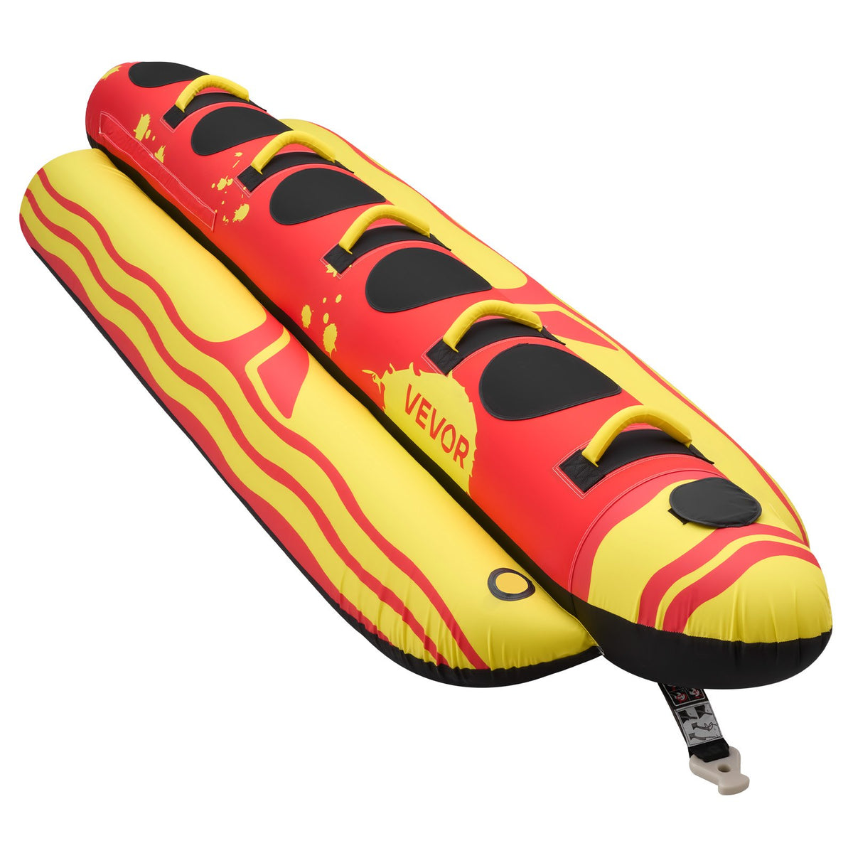 VEVOR Towable Tubes for Boating, 5 Riders Inflatable Boat Tubes and Towables, 850 lbs Capacity Water Sport Tube for Boat to Pull - with Full Nylon Cover, Padded Grip Handles & Safety Valve - CQTL3QXK5RHS7R40T001V0 - view 1