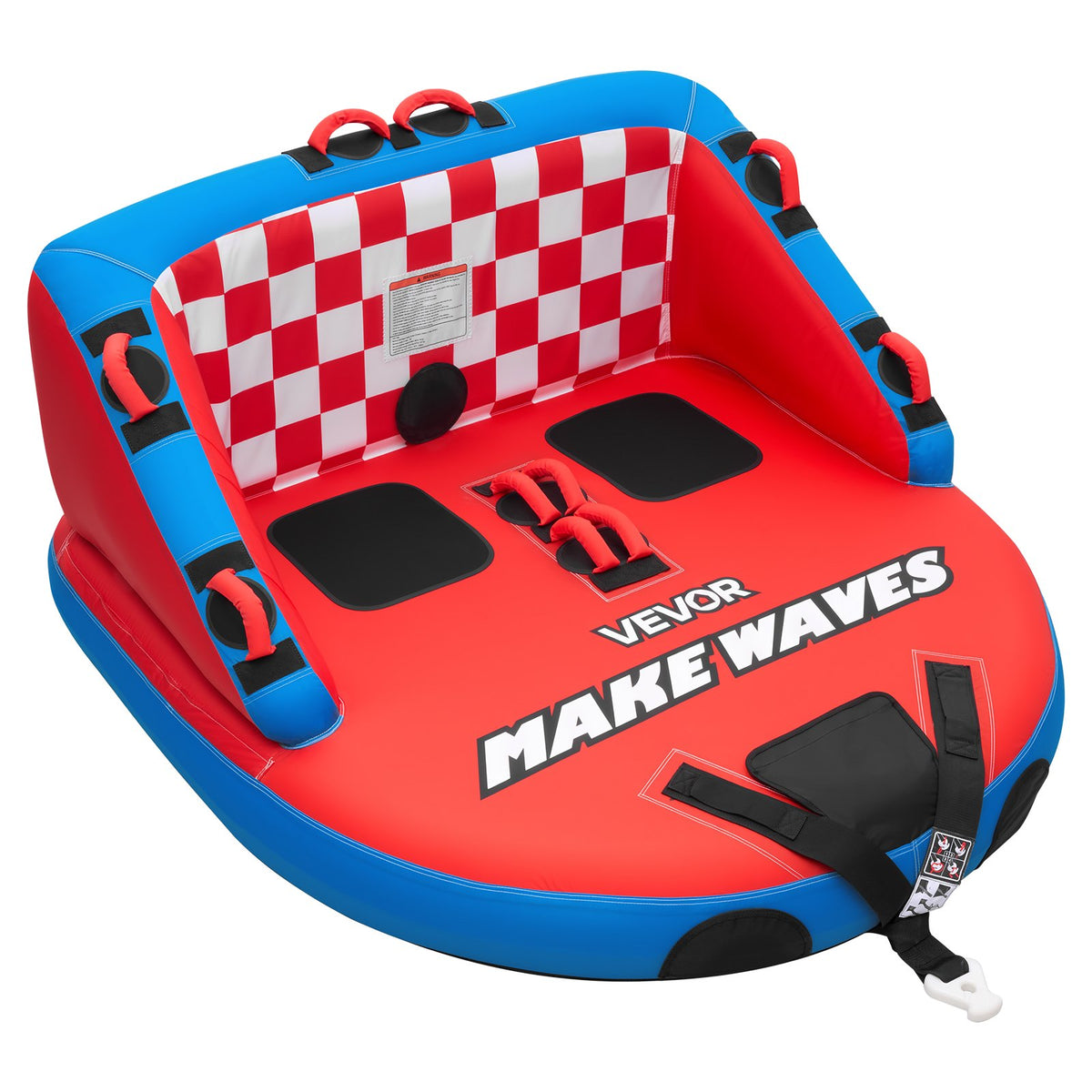 VEVOR Towable Tubes for Boating, 2-Rider Inflatable Towable Tube for Boat to Pull, 340 lbs Capacity Water Sports Boating Tubes - with Full Nylon Cover, Dual Tow Points, Safety Valve & Padded Handles - CQTL3SFDX2RHKLO80001V0 - view 1