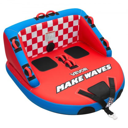 VEVOR Towable Tubes for Boating, 2-Rider Inflatable Towable Tube for Boat to Pull, 340 lbs Capacity Water Sports Boating Tubes - with Full Nylon Cover, Dual Tow Points, Safety Valve & Padded Handles - CQTL3SFDX2RHKLO80001V0 - view 2