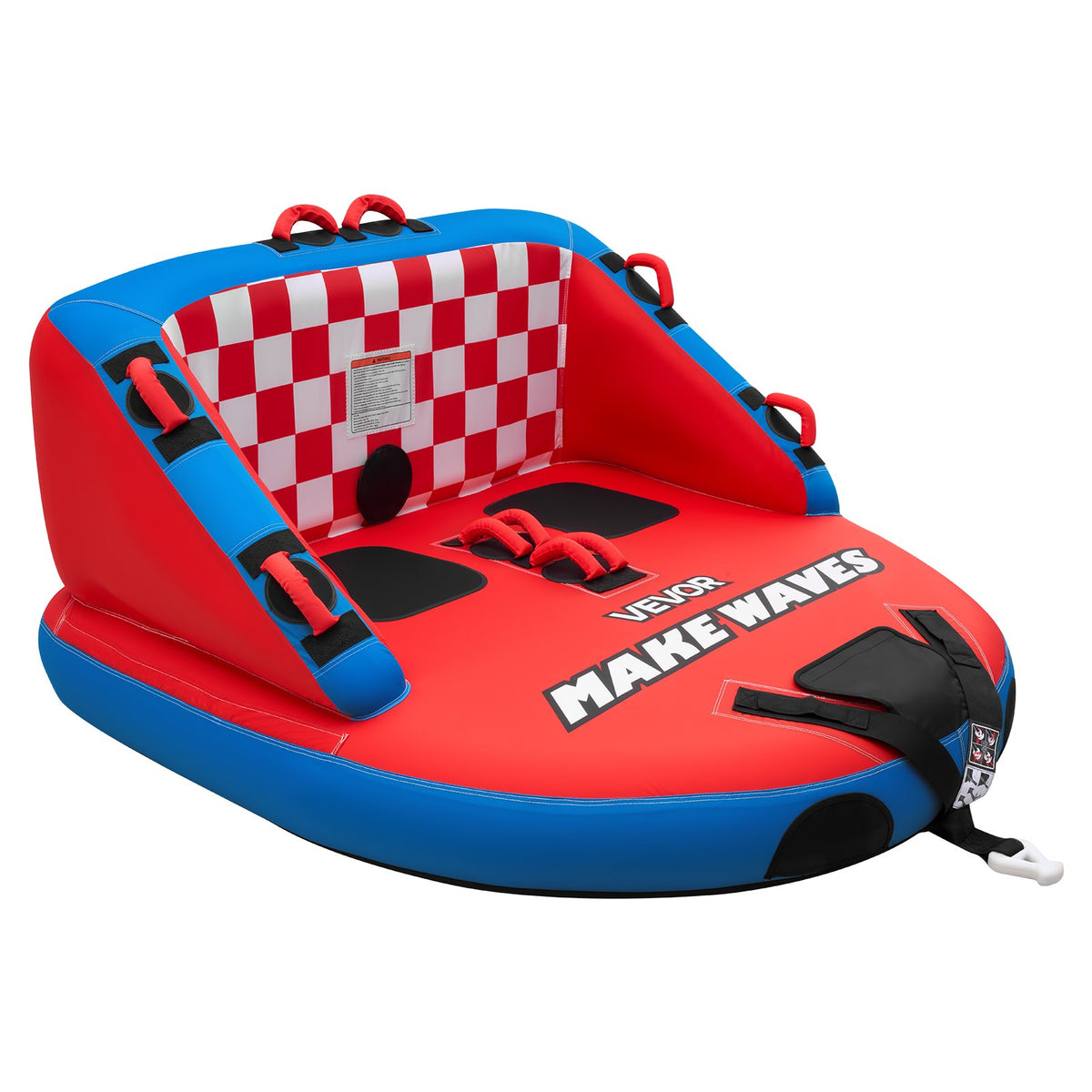 VEVOR Towable Tubes for Boating, 2-Rider Inflatable Towable Tube for Boat to Pull, 340 lbs Capacity Water Sports Boating Tubes - with Full Nylon Cover, Dual Tow Points, Safety Valve & Padded Handles - CQTL3SFDX2RHKLO80001V0 - view 10