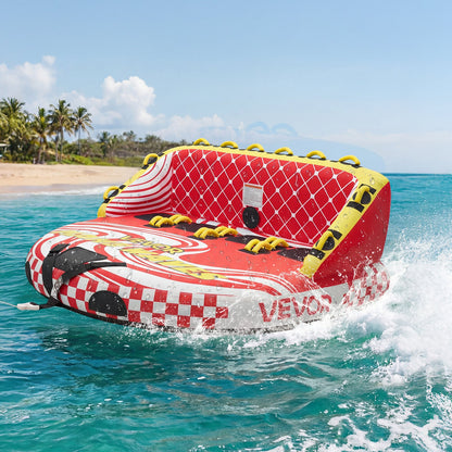 VEVOR Towable Tubes for Boating, 4-Rider Inflatable Towable Tube for Boat to Pull, 680 lbs Capacity Water Sports Boating Tubes - with Full Nylon Cover, Dual Tow Points, Safety Valve & Padded Handles - CQTL3SFDX4RHR6NH2001V0 - view 9