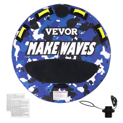 VEVOR Towable Tube for Boating, 340 lbs, 1-2 Riders Inflatable Boat Tubes and Towables, 51.8" Round Water Sport Towable Tube for Boat to Pull, Full Nylon Cover, EVA Grab Handles and Speed Safety Valve - CQTLPDYX2R00WRC12V0 - view 1