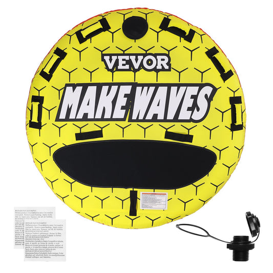 VEVOR Towable Tube for Boating, 1-3 Riders Inflatable Boat Tubes and Towables, 510 lbs, 63" Round Water Sport Towable Tubes for Boats to Pull, Full Nylon Cover, EVA Grab Handles and Speed Safety Valve - CQTLPDYX3R000A9FSV0 - view 1
