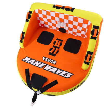 VEVOR Towable Tube for Boating, 1-2 Riders Inflatable Towable Tubes with Deck Seats and Backrest, 340 lbs Water Sport Tube for Boat to Pull, Full Nylon Cover, EVA Grab Handles and Speed Safety Valve - CQTLSFDX2R00U07GEV0 - view 10