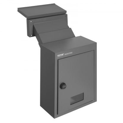 VEVOR Through The Wall Drop Box, Heavy Duty Steel Through The Wall Mailbox with 2.8-7.9" 13" Combination Lock, 12.5x6.3x16.9 Mail Drop Box, Dark Gray - CQXBX1256316FDZEXV0 - view 2