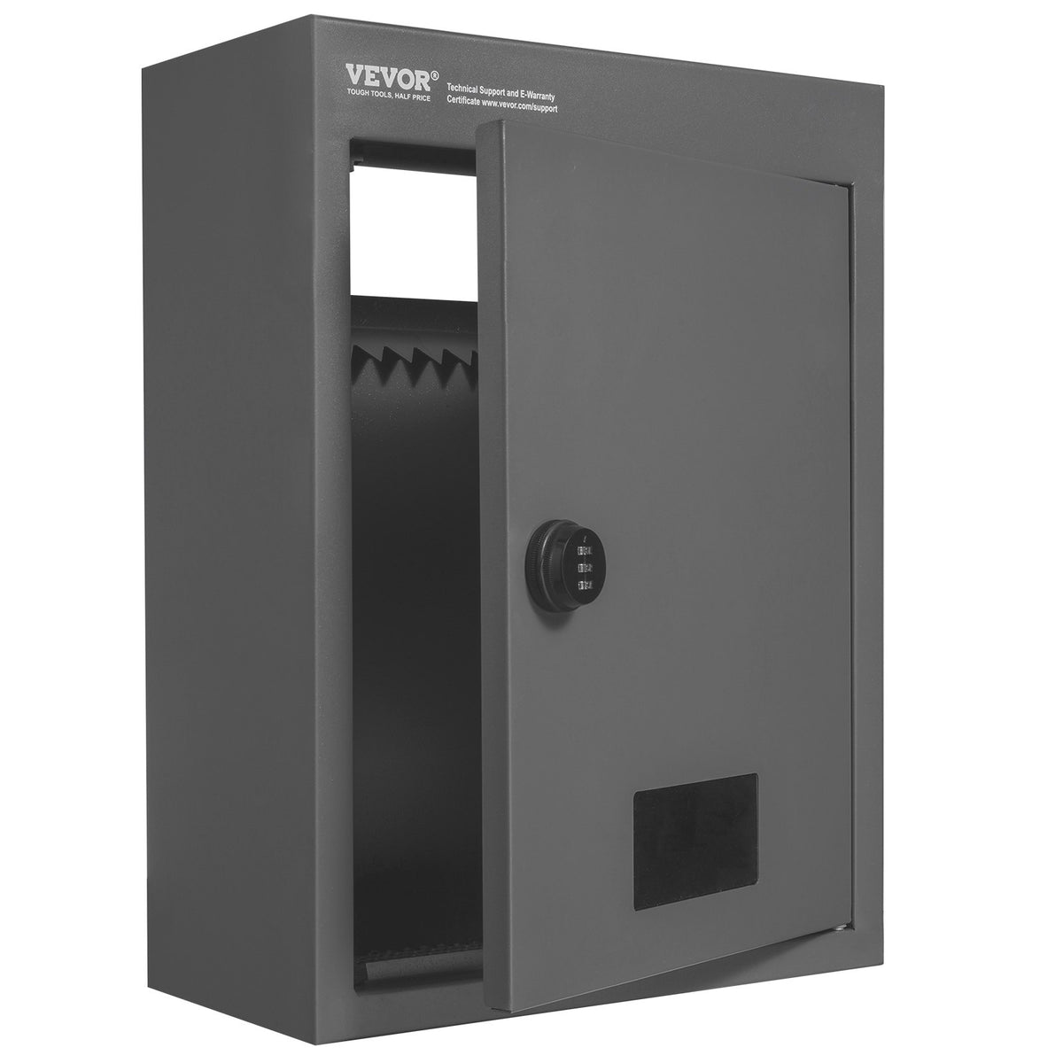 VEVOR Through The Wall Drop Box, Heavy Duty Steel Through The Wall Mailbox with 2.8-7.9" 13" Combination Lock, 12.5x6.3x16.9 Mail Drop Box, Dark Gray - CQXBX1256316FDZEXV0 - view 10