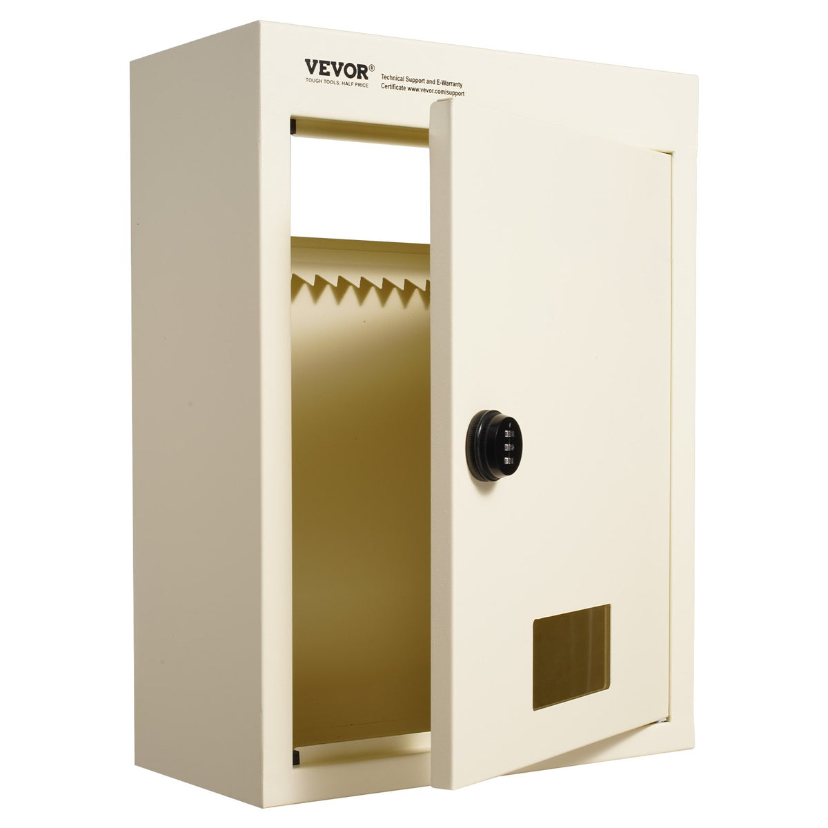 VEVOR Through The Wall Drop Box, Heavy Duty Steel Through the Wall Mailbox with 2.8-7.9" 13" Combination Lock, 12.5x6.3x16.9" Mail Drop Box, Beige - CQXBX1256316LTPS8V0 - view 10