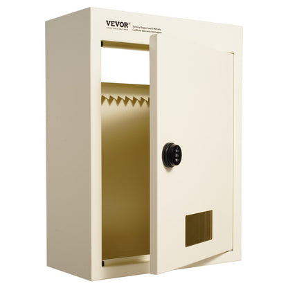 VEVOR Through The Wall Drop Box, Heavy Duty Steel Through the Wall Mailbox with 2.8-7.9" 13" Combination Lock, 12.5x6.3x16.9" Mail Drop Box, Beige - CQXBX1256316LTPS8V0 - view 10