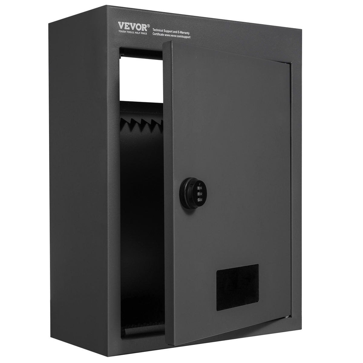 VEVOR Through The Wall Drop Box, Heavy Duty Steel Through the Wall Mailbox with 2.8-7.9" 13" Combination Lock, 12.5x6.3x16.9" Mail Drop Box, Black - CQXBX1256316TJ1FSV0 - view 10