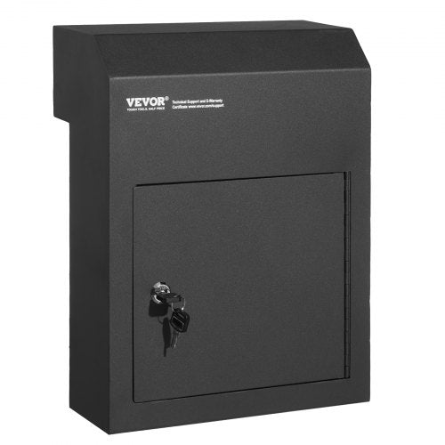 VEVOR Through The Door Key Drop Box, Heavy Duty Steel Through the Door Mailbox with 1.8" 12" Key Lock, 12x6x16" Mail Drop Box, Black - CQXBX12616INYUG59V0 - view 2