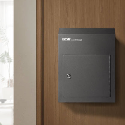 VEVOR Through The Door Key Drop Box, Heavy Duty Steel Through the Door Mailbox with 1.8" 12" Key Lock, 12x6x16" Mail Drop Box, Black - CQXBX12616INYUG59V0 - view 9